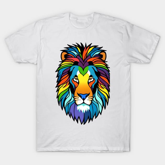 Rainbow Pride Lion T-Shirt by Obotan Mmienu
